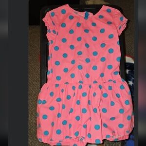 Mini Boden Pink and Blue Polka Dot Dress